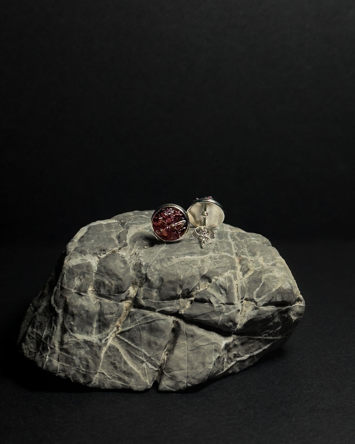 Reformed Studs: Red Garnet