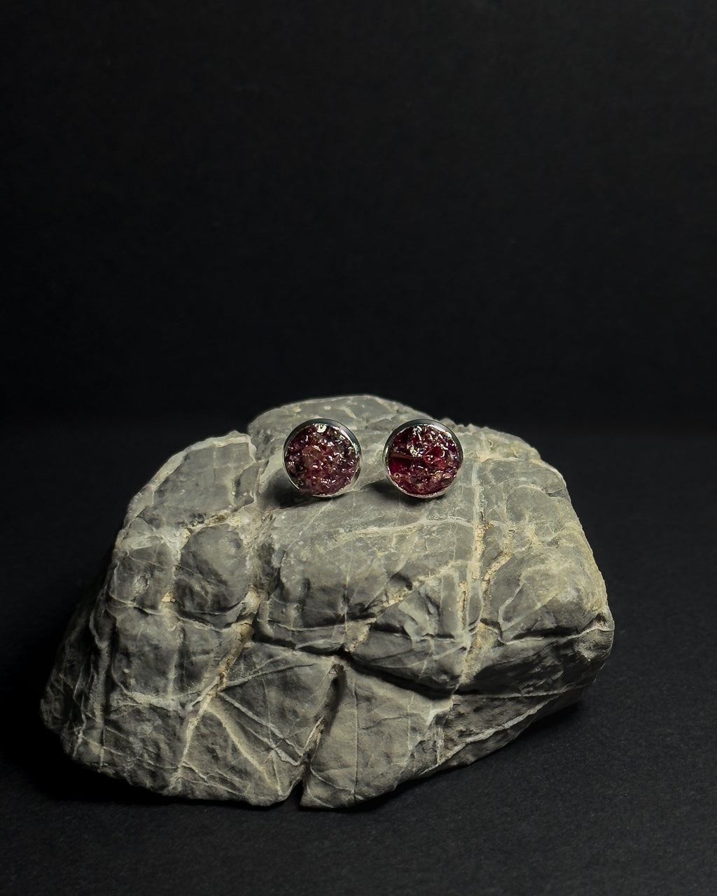 Reformed Studs: Red Garnet